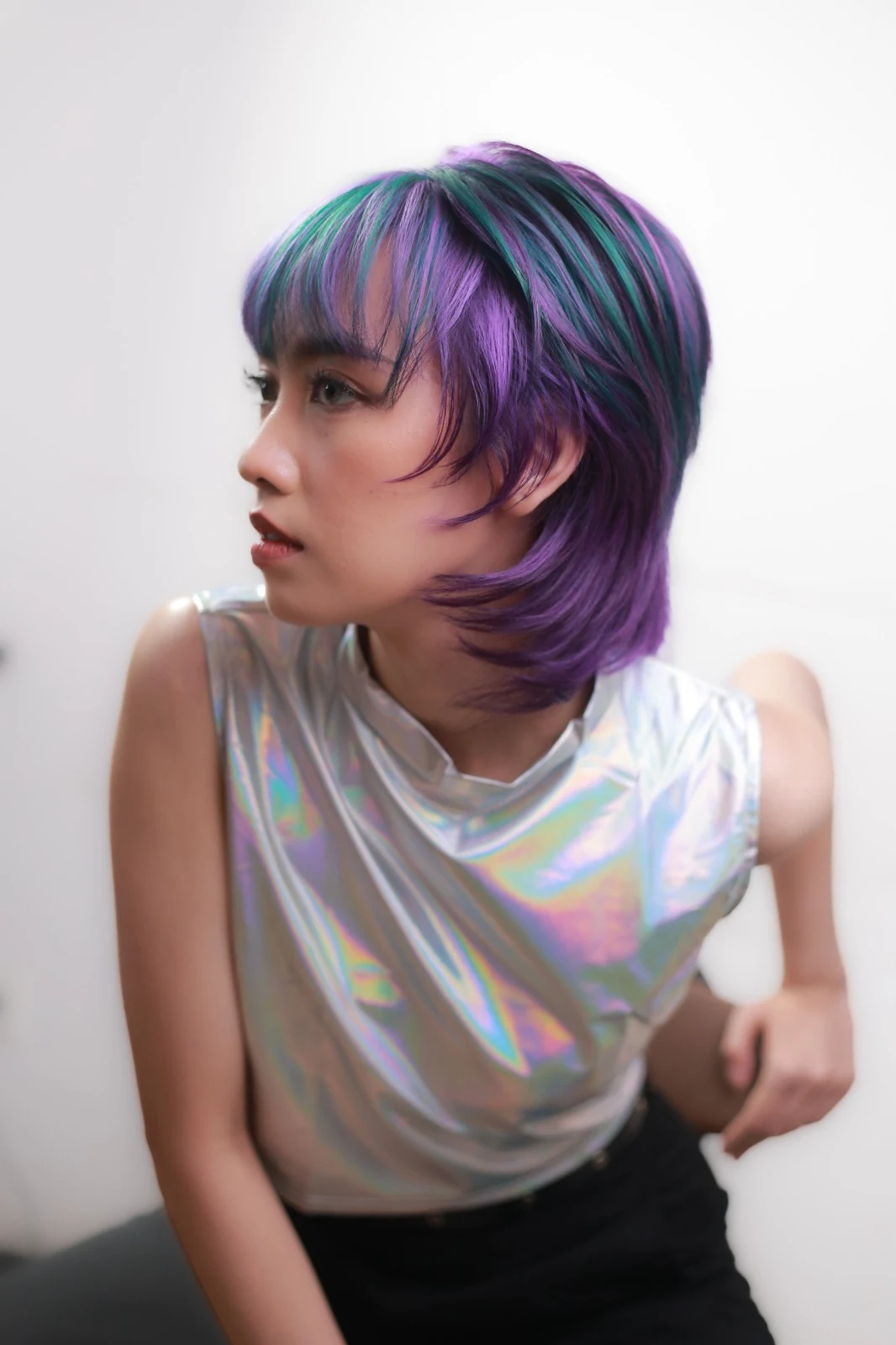 Purple and teal fantasy colour